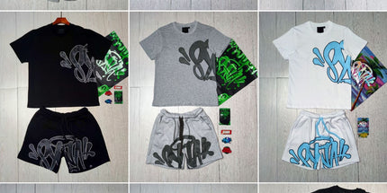 High Quality Syna Hip Hop Foam Print T-Shirt Set