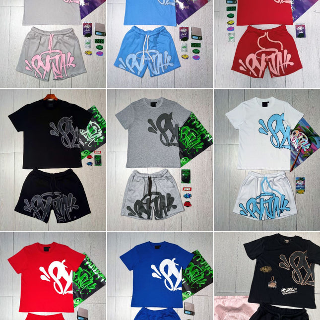 High Quality Syna Hip Hop Foam Print T-Shirt Set