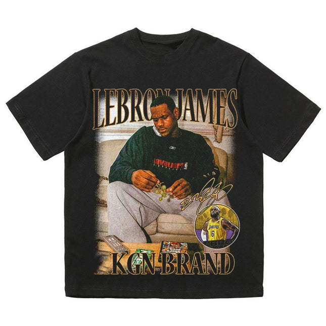 NBA Star Retro T-Shirt - Curry Kobe Morant Rose
