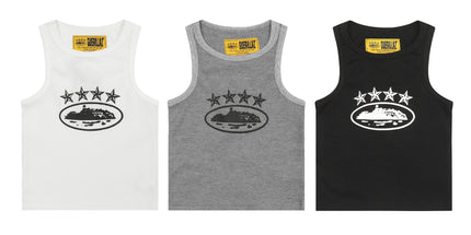 Basic LOGO Crew Neck Sleeveless Vest T-Shirt