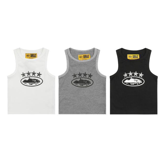 Basic LOGO Crew Neck Sleeveless Vest T-Shirt
