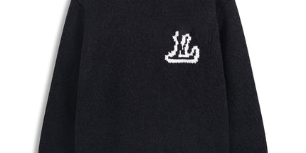 Correct version 25ss donkey family autumn and winter new four-leaf checkerboard letter logo jacquard wool knitwear sweater
