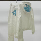 White and blue sweatshirt set SET