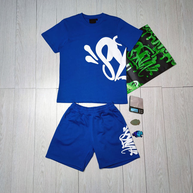 High Quality Syna Hip Hop Foam Print T-Shirt Set