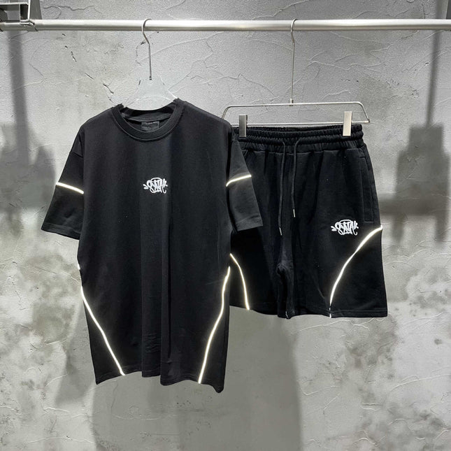 Reflective Embroidery T-Shirt & Shorts Set