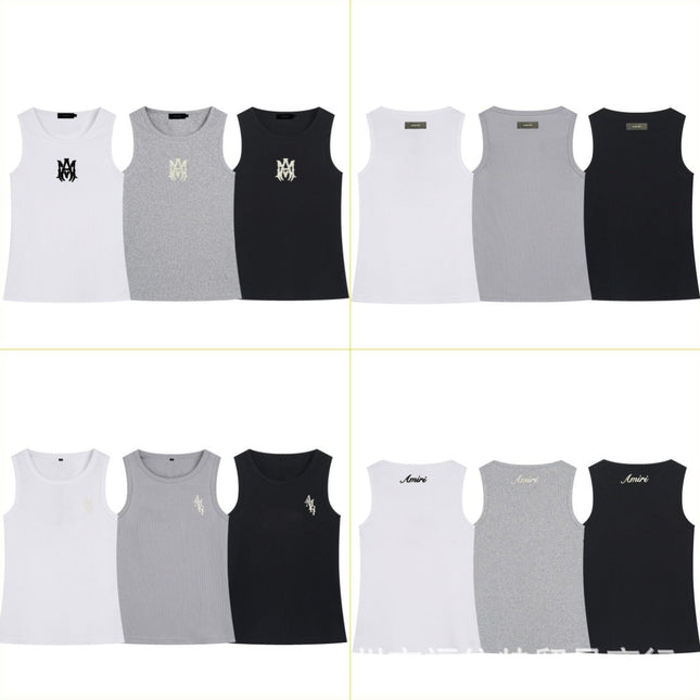 AM Embroidery Casual Sports Vest Unisex