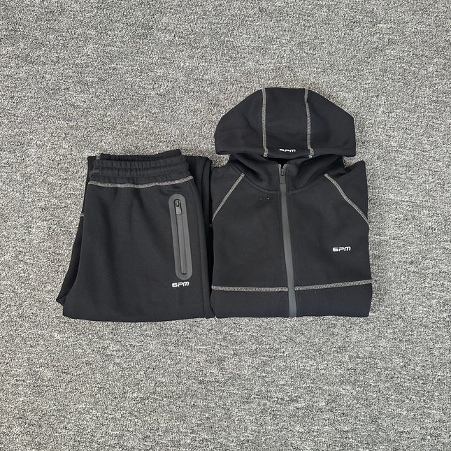 Velvet Hooded Tracksuit Set
