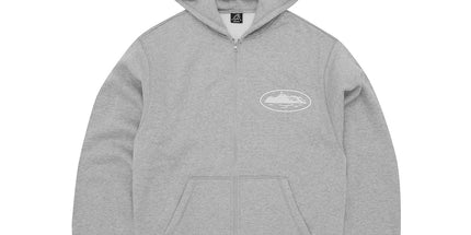 High gram weight American street hip hop Alcatraz print velvet zipper cardigan hooded sweatshirt for men and women