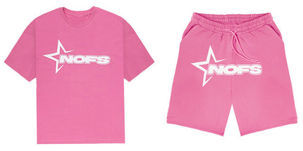 Summer Unisex Hip Hop Punk Print Shorts Set