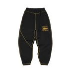 Black yellow print pants