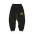 S / Black yellow print pants