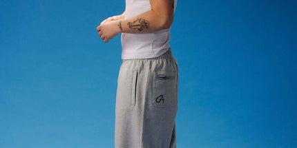 Double Waist Embroidery Folding Sweatpants for Couples