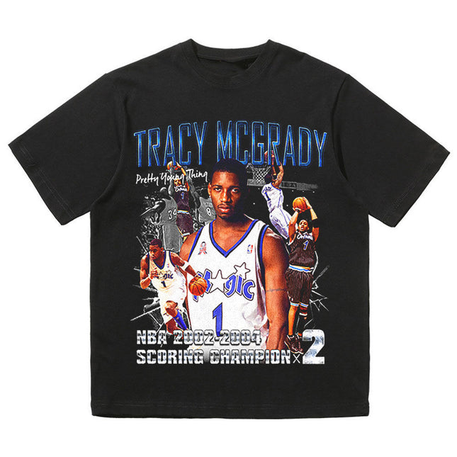 NBA Star Retro T-Shirt - Curry Kobe Morant Rose