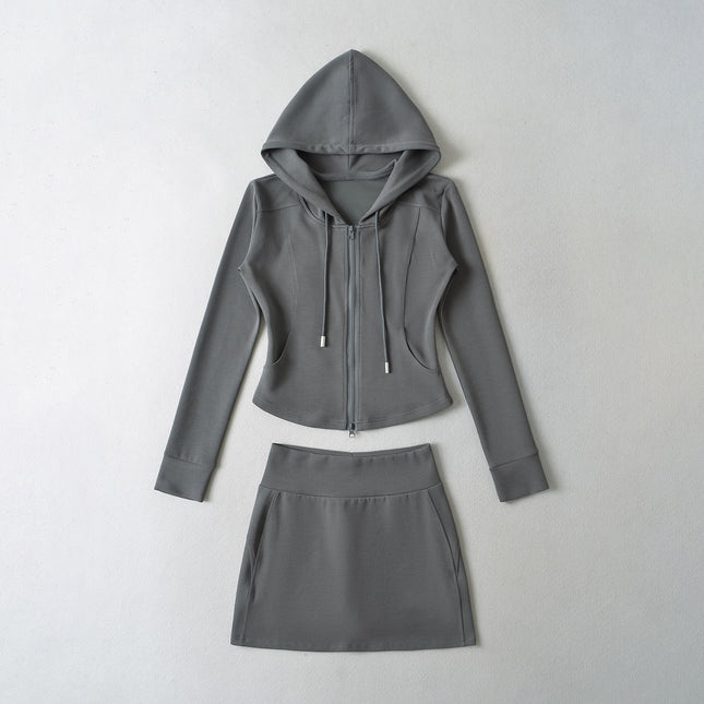 Women’s Zip Hoodie and Flared Pants Set