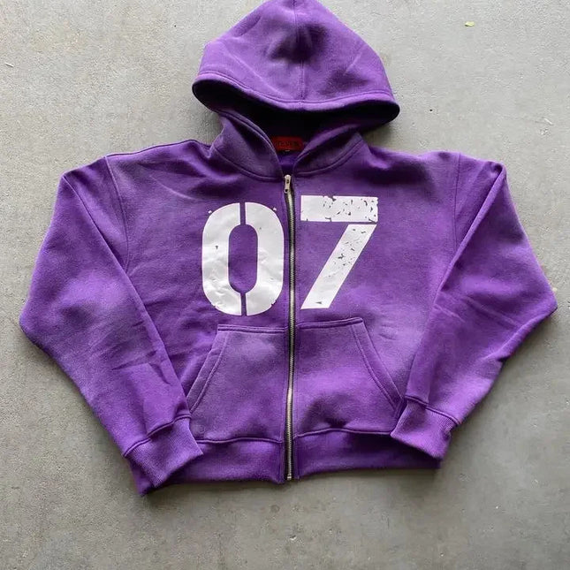 07 Trendy Street Zipper Hooded Pants Set