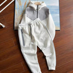 Gray and white suit