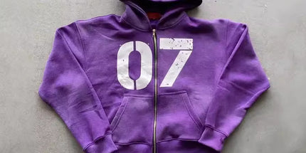07 Trendy Street Zipper Hooded Pants Set