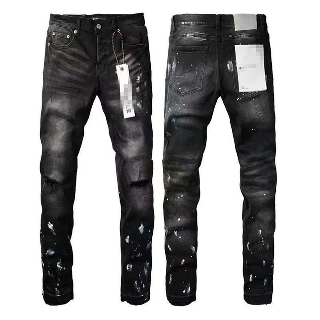 vintage hole slim stretch jeans