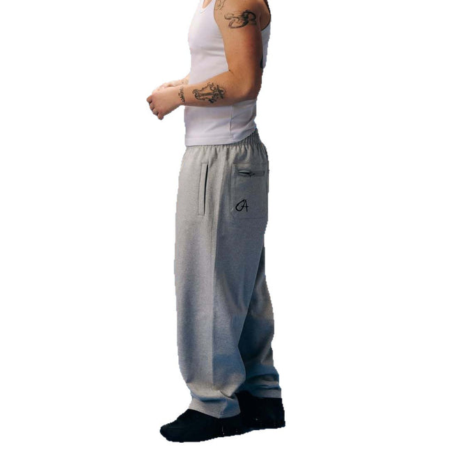 Double Waist Embroidery Folding Sweatpants for Couples