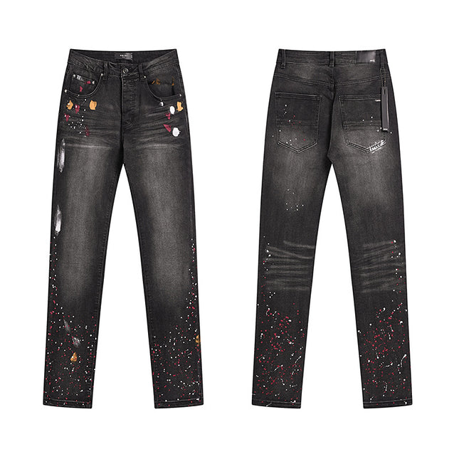 High Street Ripped Vintage Straight Jeans