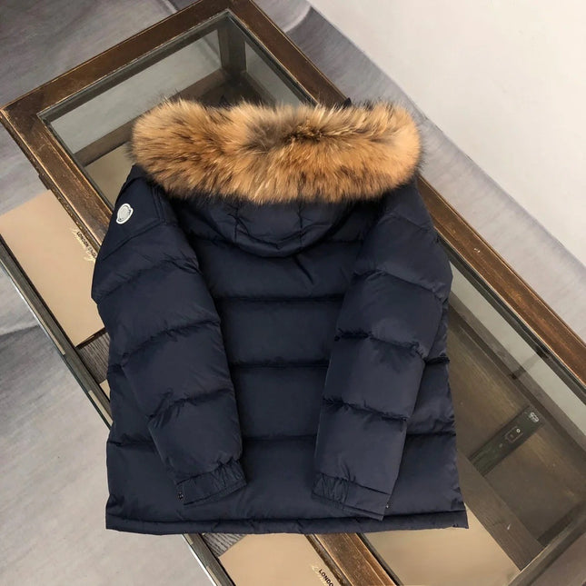 Unisex Fur Collar Hooded Winter Coat