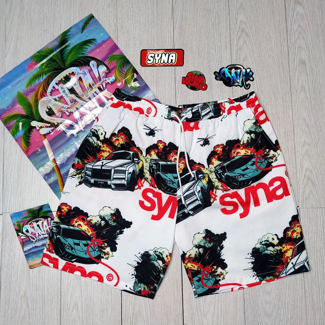 High Quality Syna Hip Hop Foam Print T-Shirt Set
