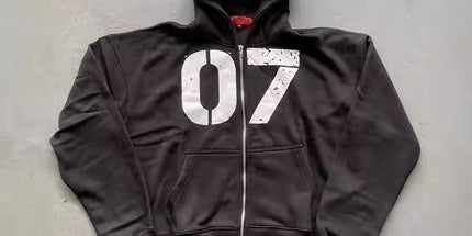07 Trendy Street Zipper Hooded Pants Set