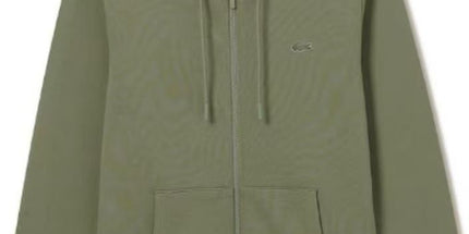 Red mouth embroidered hooded zip sweatshirt men's casual jacket