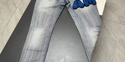 Casual Ripped Jeans embroidered letters