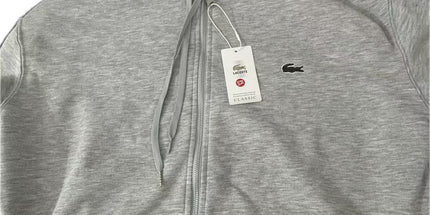 Red mouth embroidered hooded zip sweatshirt men's casual jacket