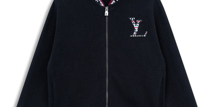 Correct version 25ss donkey family autumn and winter new four-leaf checkerboard letter logo jacquard wool knitwear sweater