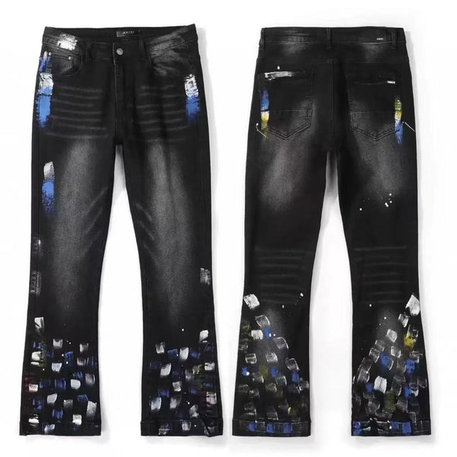 vintage hole slim stretch jeans