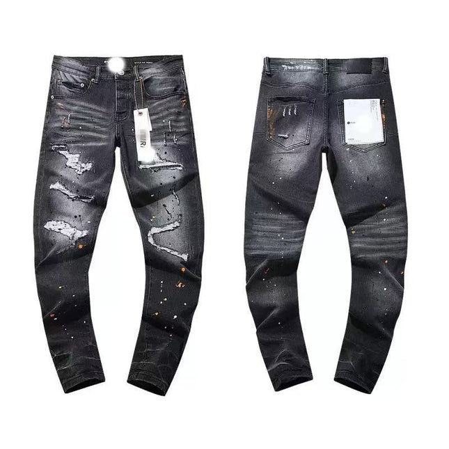 vintage hole slim stretch jeans