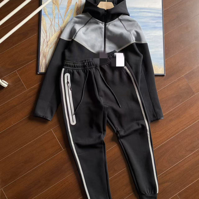 hooded tech fleece zipper suit