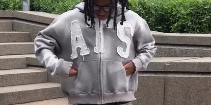 zipper hooded tracksuit