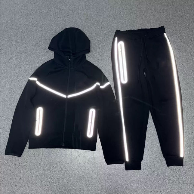 hooded tech fleece zipper suit