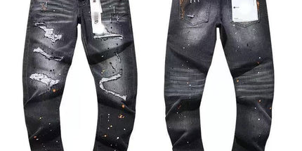 vintage hole slim stretch jeans