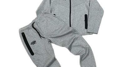 Contrast Stitch Hooded Cardigan Set
