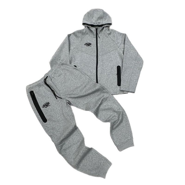 Contrast Stitch Hooded Cardigan Set