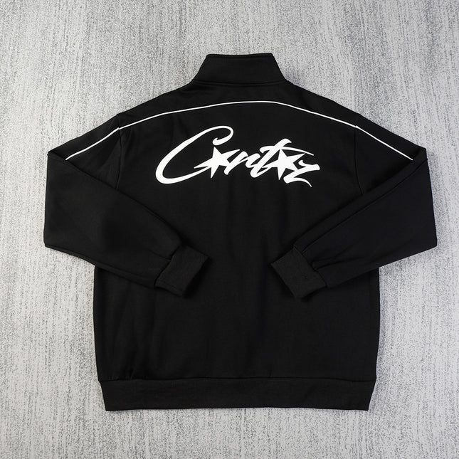 Stand-Up Collar Athleisure Zipper Jacket Set