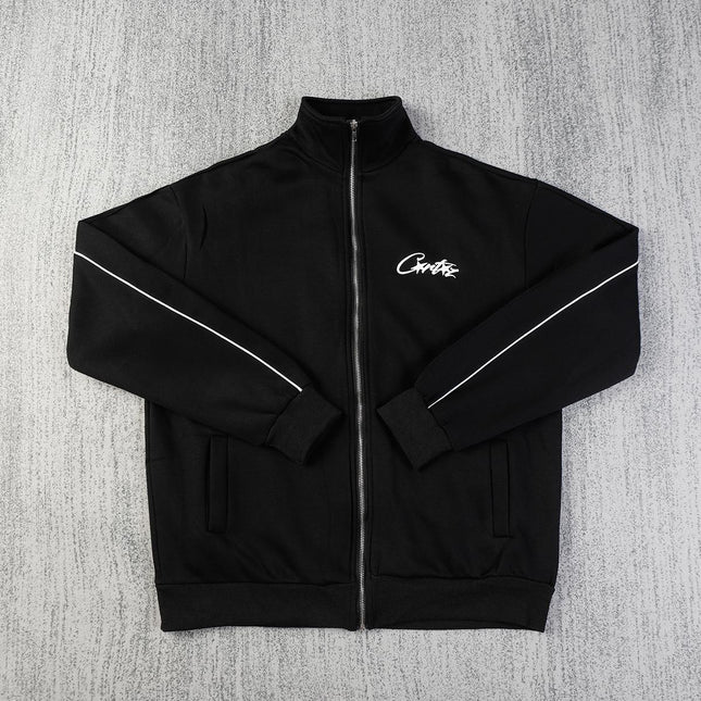 Stand-Up Collar Athleisure Zipper Jacket Set