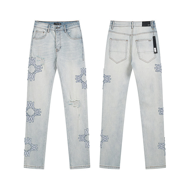 High Street Ripped Vintage Straight Jeans