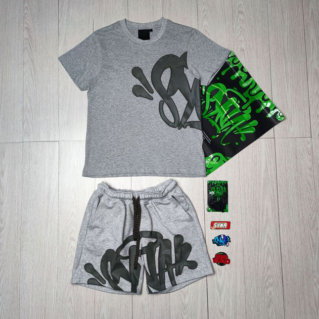 High Quality Syna Hip Hop Foam Print T-Shirt Set