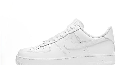 White sneaker with Nike logo on a white background