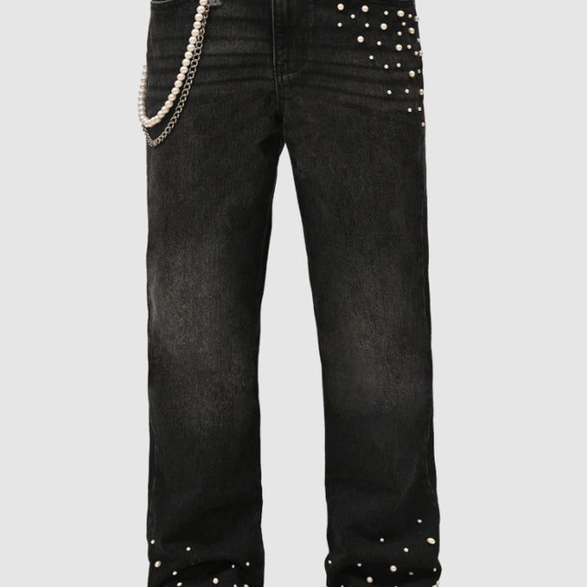 Straight-Leg Stretch Denim Jeans