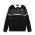 3 Black (jacquard contrast knit long sleeve polo shirt) / XS