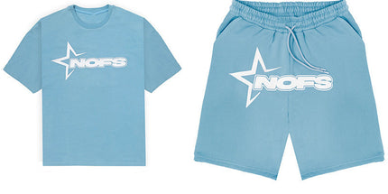 Summer Unisex Hip Hop Punk Print Shorts Set