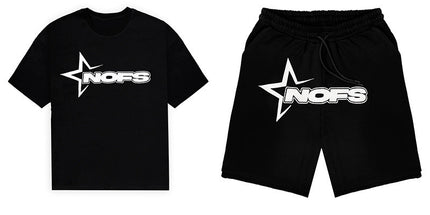 Summer Unisex Hip Hop Punk Print Shorts Set