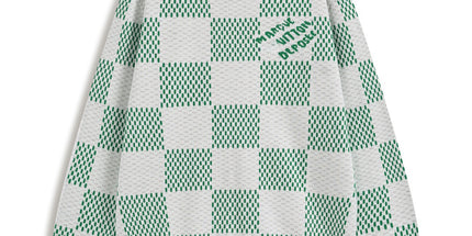 Correct version 25ss donkey family autumn and winter new four-leaf checkerboard letter logo jacquard wool knitwear sweater