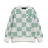 14 Green (checkerboard crew neck sweater) / XS